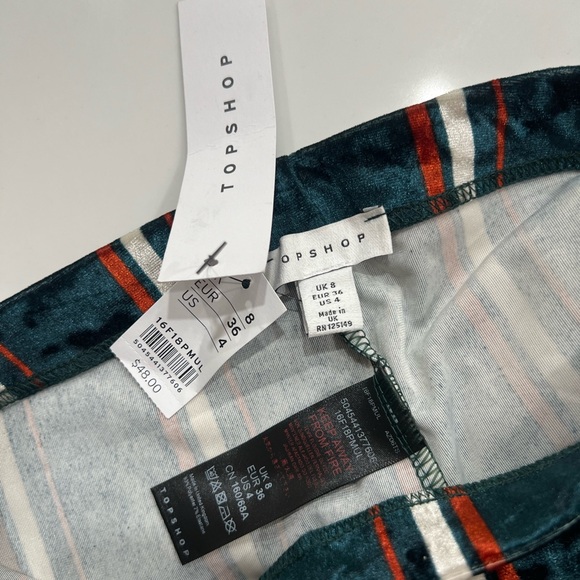 TOPSHOP velvet striped bell bottoms US 4/S - Picture 3 of 4